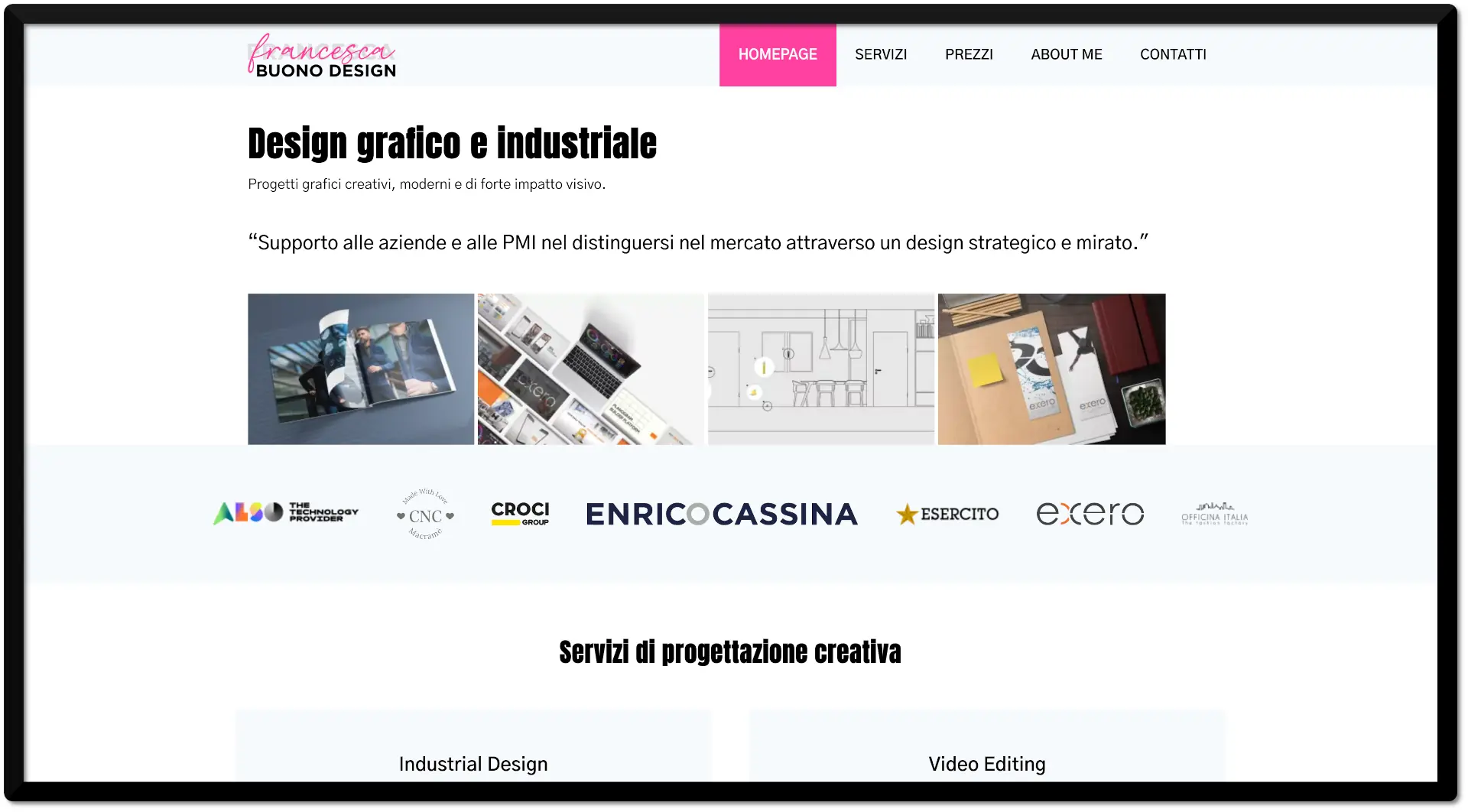 homepage screenshot francesca buono design